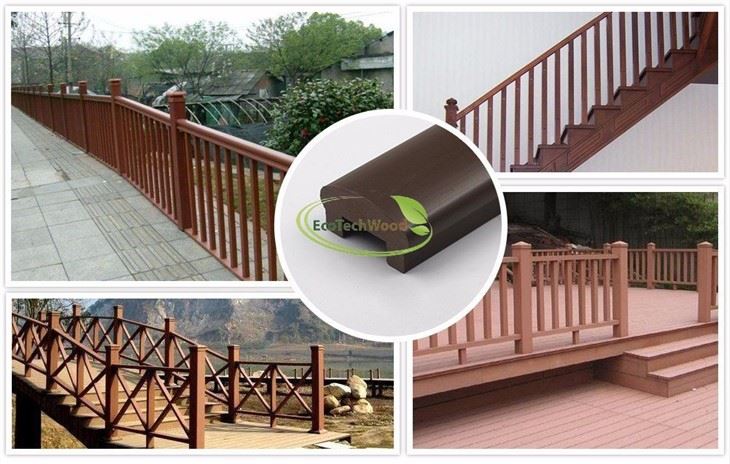 WPC Wood Plastic Composite Handrails / railing Untuk Tangga, Jembatan Dengan SGS CE ISO